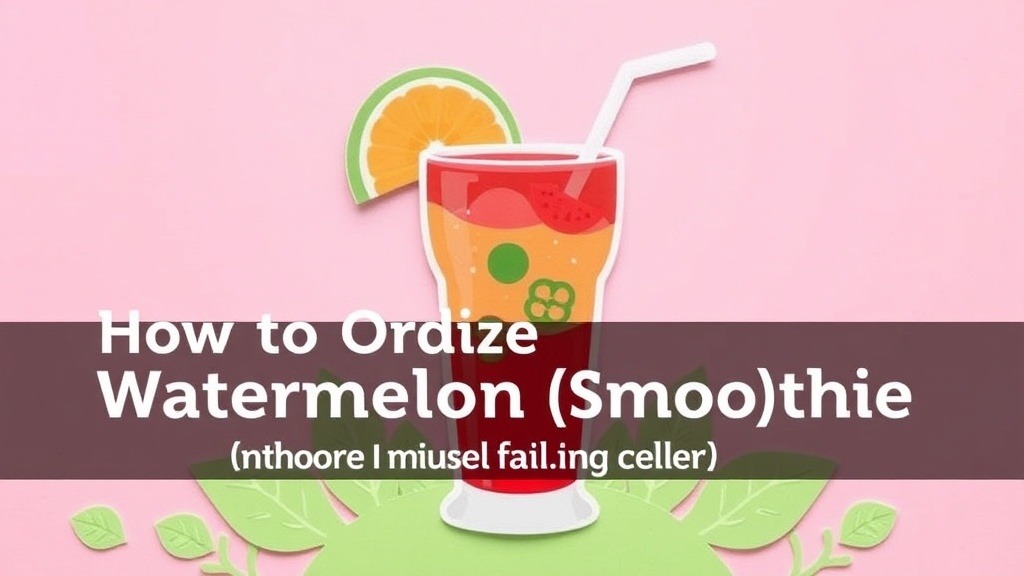 How to Order Watermelon Smoothie (Tangmo Pan) Without Failing - Summary and Key Tips