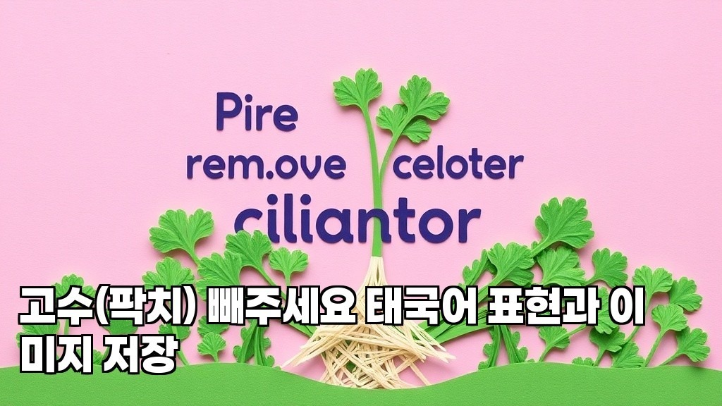 Please remove cilantro pak chee Thai phrases and image saving