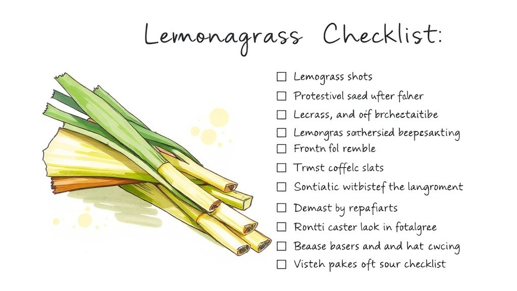 Summary and Practical Checklist of Lemongrass Preparation for Thai Cuisine Aroma