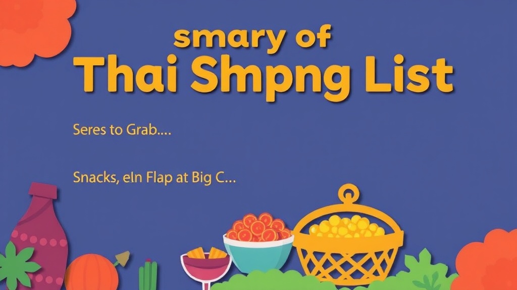 Summary of Thai Shopping List — Snacks to Grab at Big C