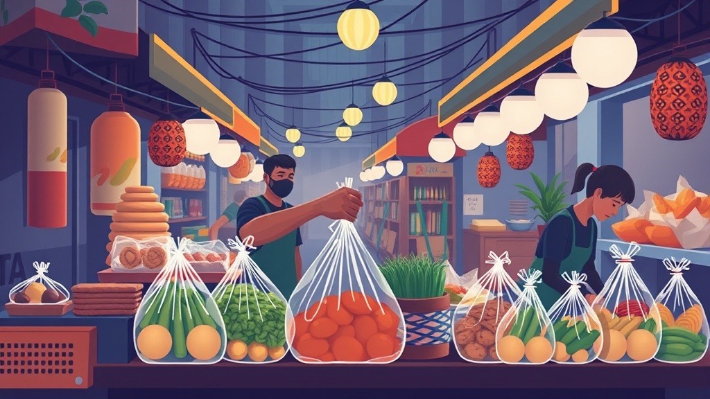 Thai night markets putting food in plastic bags — summary and recommendations