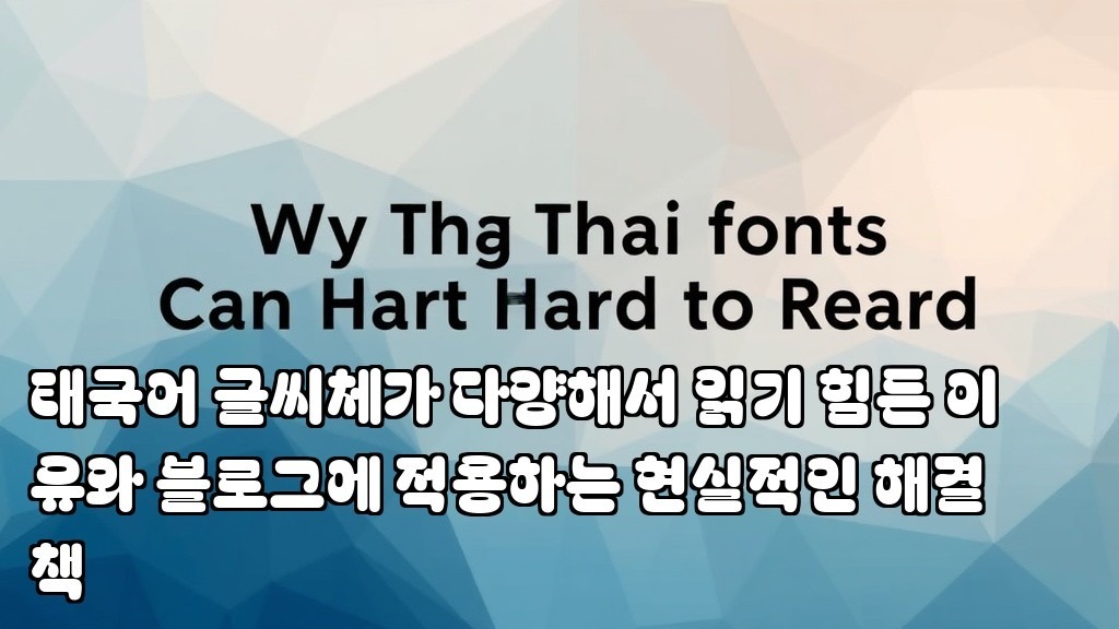 Why Thai Fonts Can Be Hard to Read and Practical Solutions for Blogs